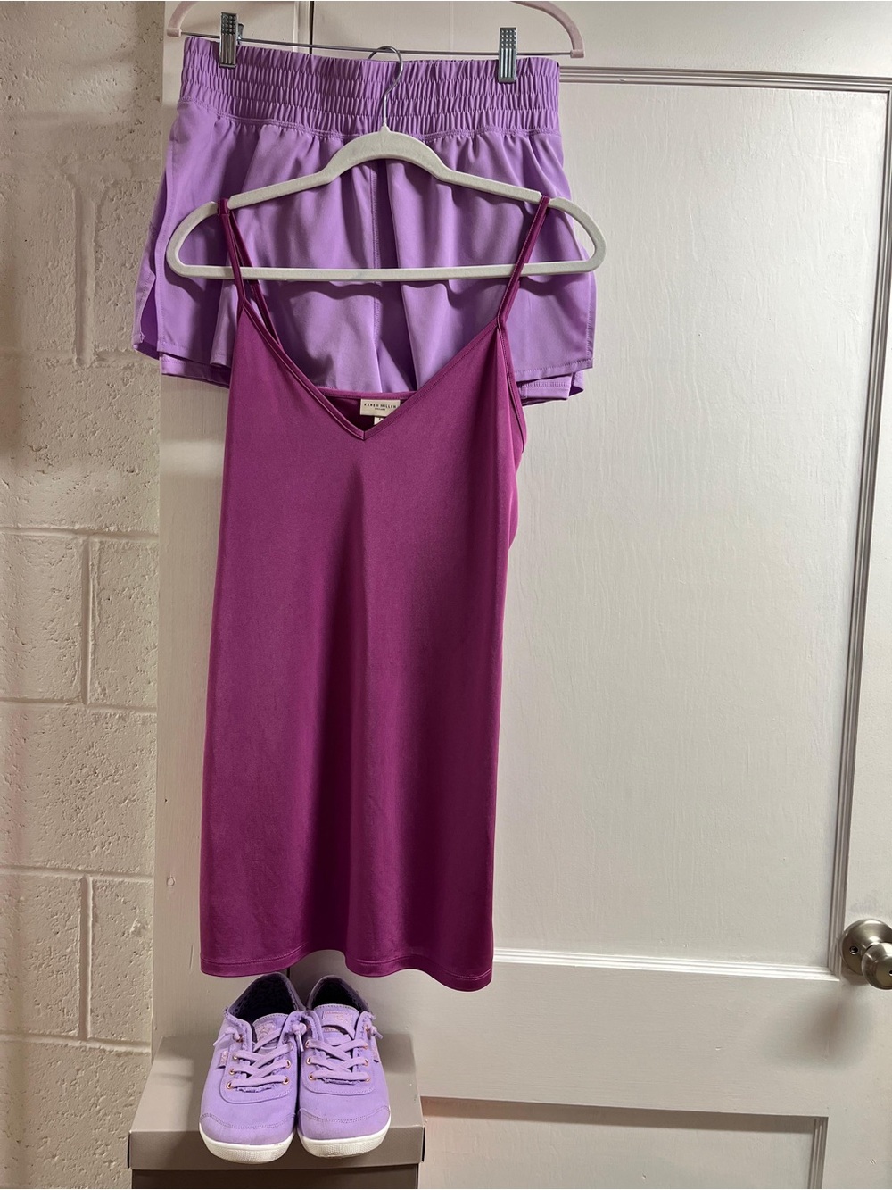 3 pc Skechers Lilac Purple Slip-On Sneakers/shorts/slip